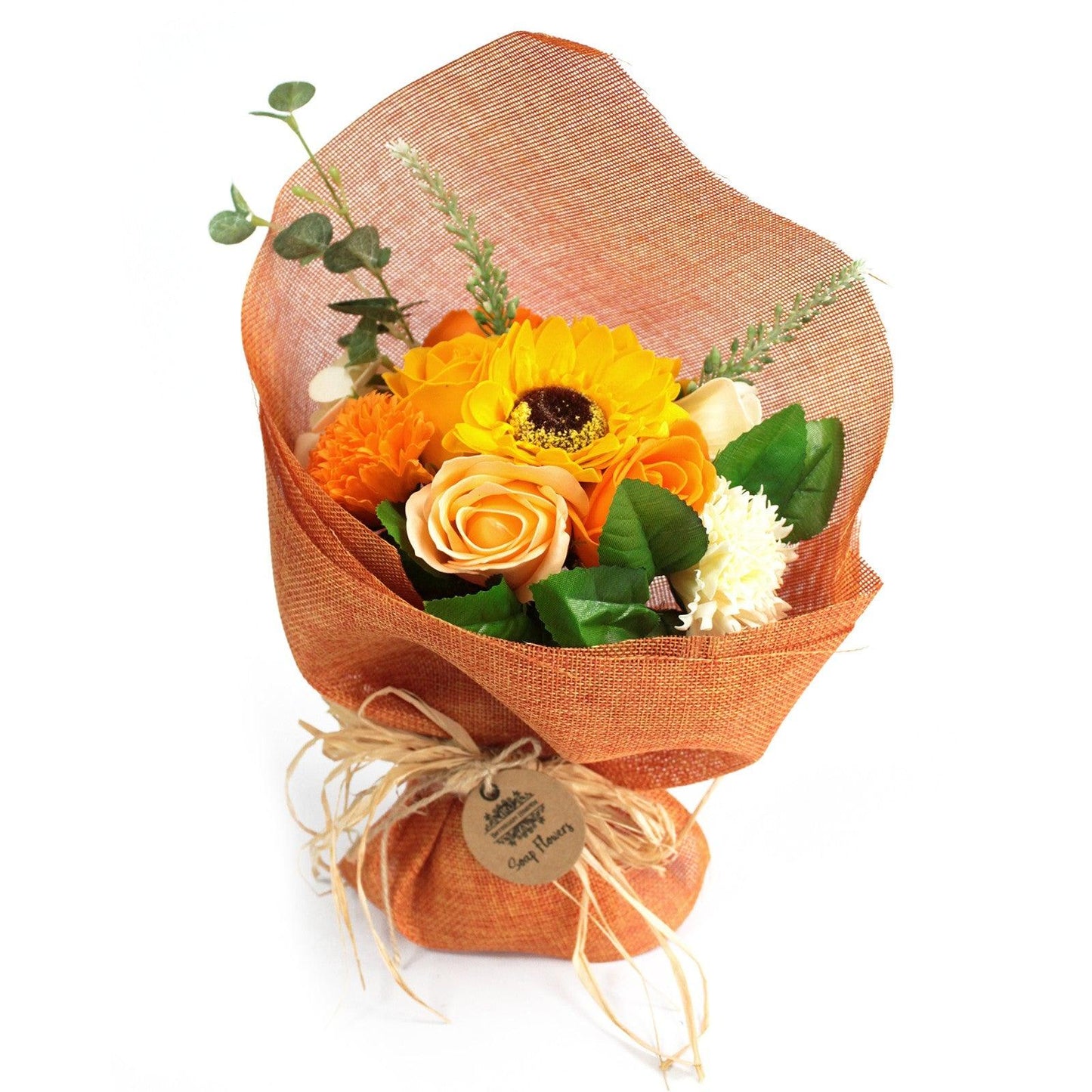 Standing Soap Flower Bouquet - Orange