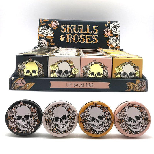 Skull & Roses Lip Balm in a Tin