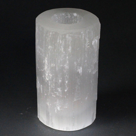 Selenite Cylinder Candle Holder - 15 cm