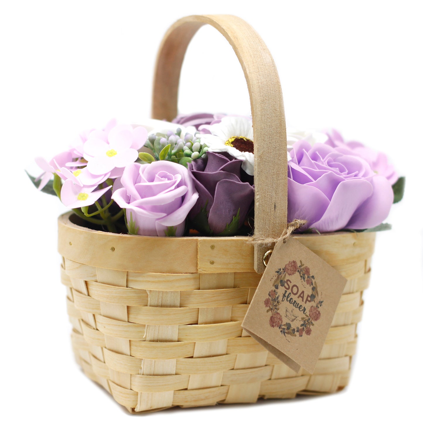 Large Lilac Bouquet in Wicker Basket