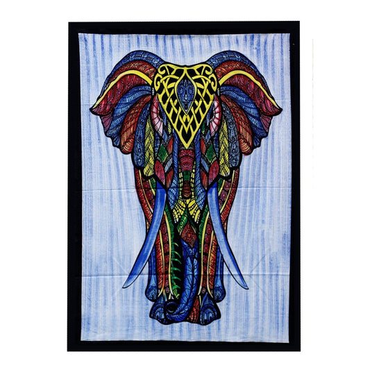 Handbrushed Cotton Wall Art - Elephant