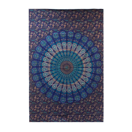 Single Cotton Bedspread + Wall Hanging - Classic Mandala