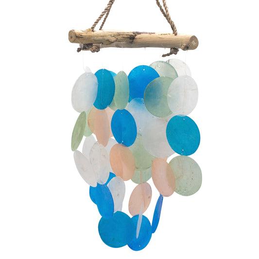 Blue & Pearl Driftwood Cross Chime