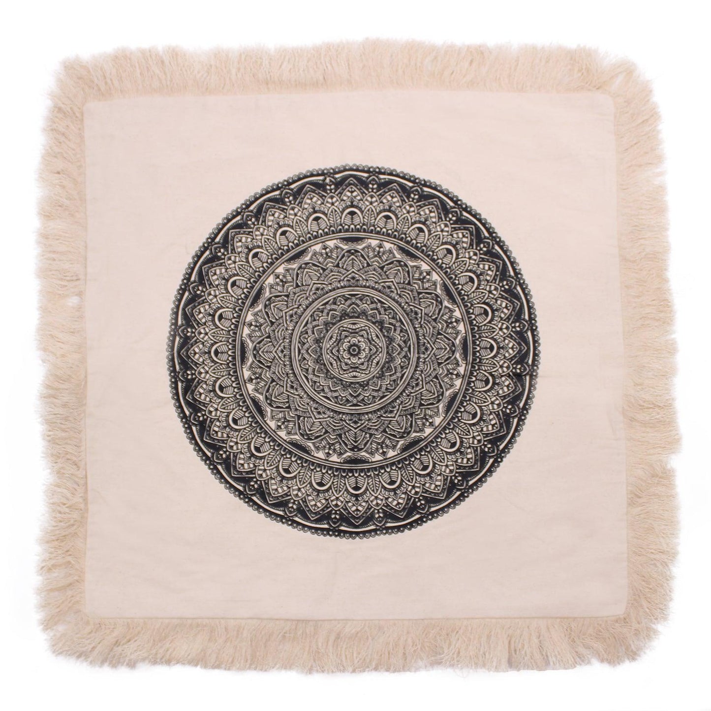 Traditional Mandala Cushion - 60x60cm - black