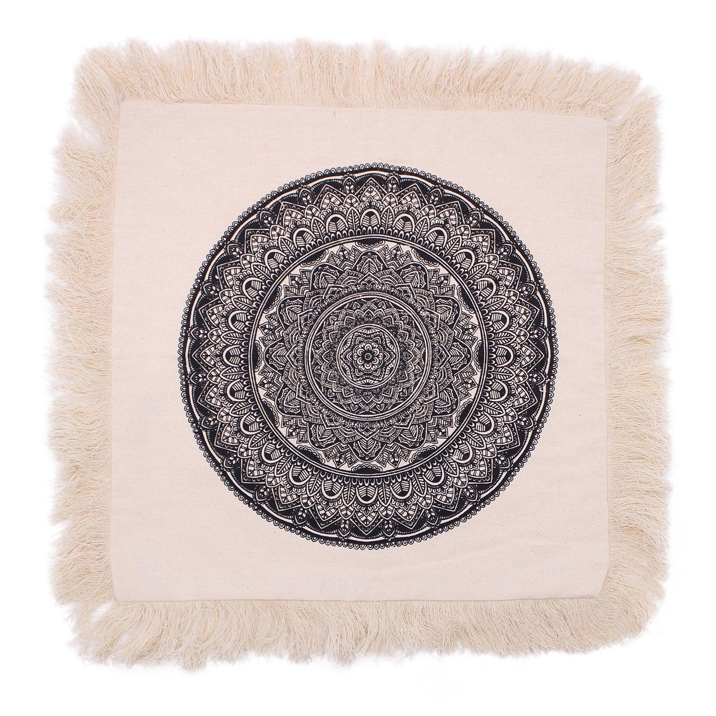 Traditional Mandala  Cushion Cover - 45x45cm - black