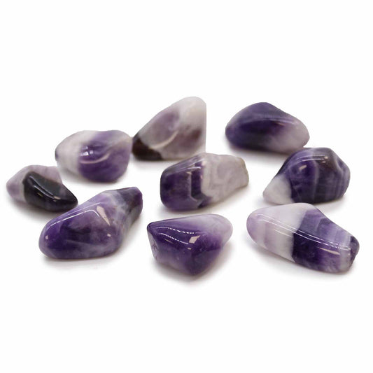 M Tumble Stones - Amethyst Banded (Grade B)