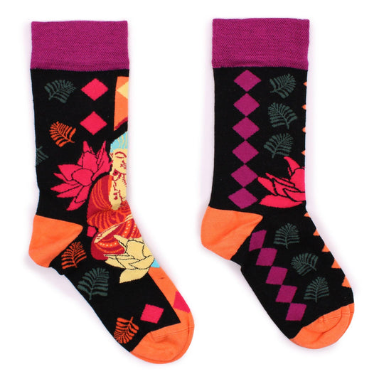 Hop Hare Bamboo Socks M/L - Pink Buddha & Lotus 