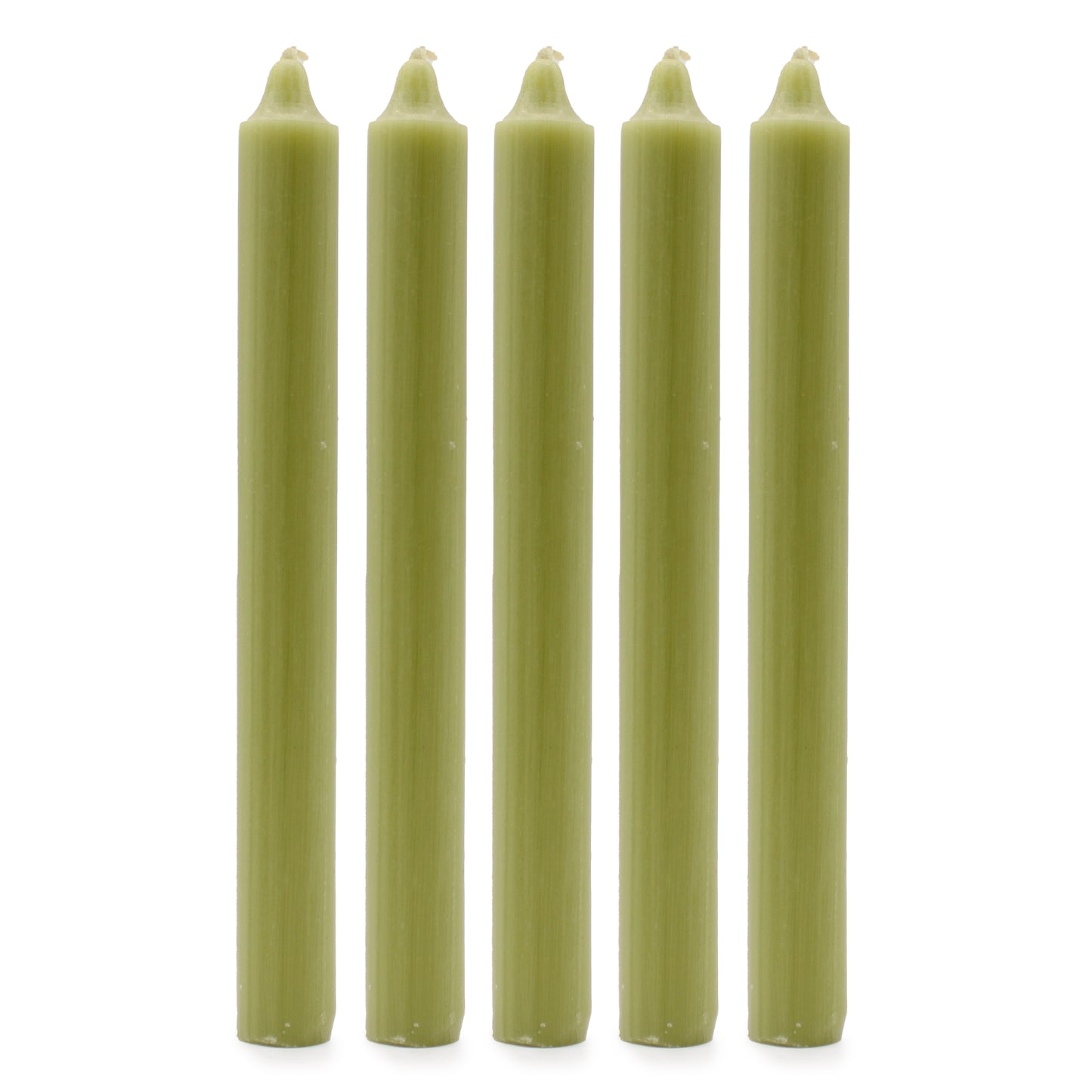 Solid Colour Dinner Candles - Rustic Olive - Pack of 5