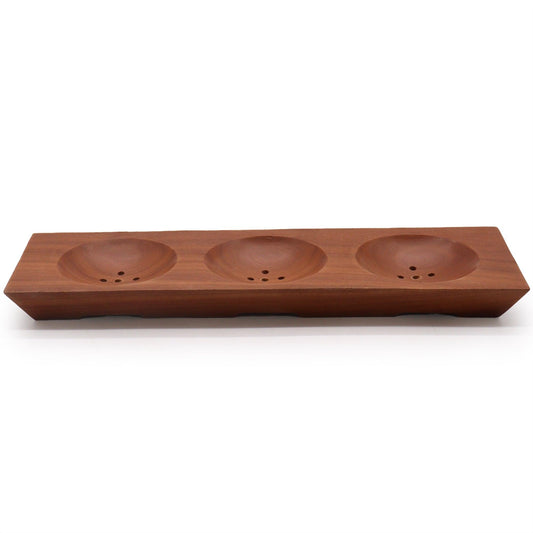 Three Bay Mahogany Soap Dish