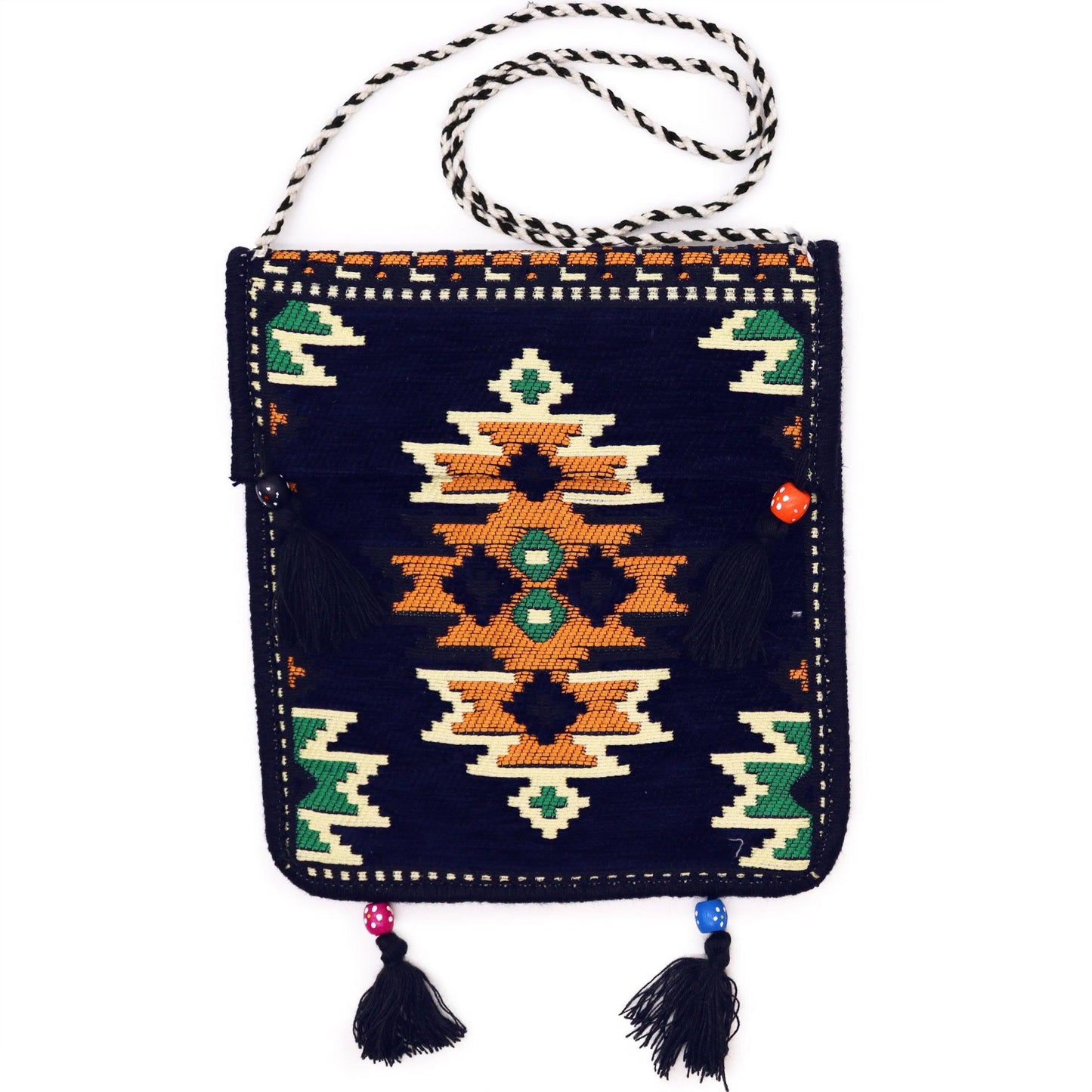 Dark Navy Kilim Messenger Festival Bag