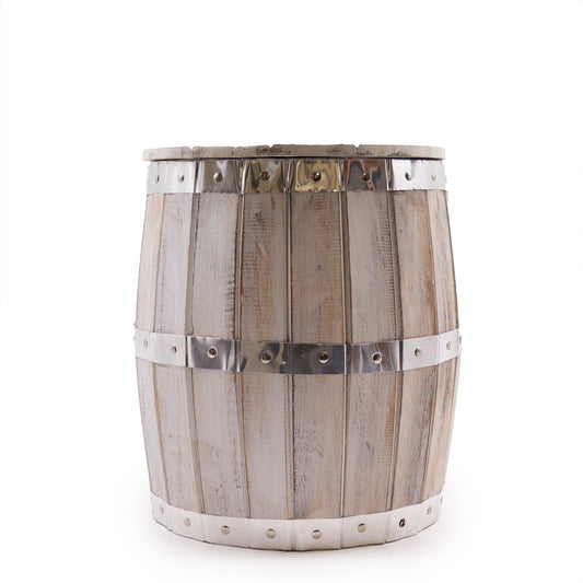 Beer Barrel Stool - Whitewash