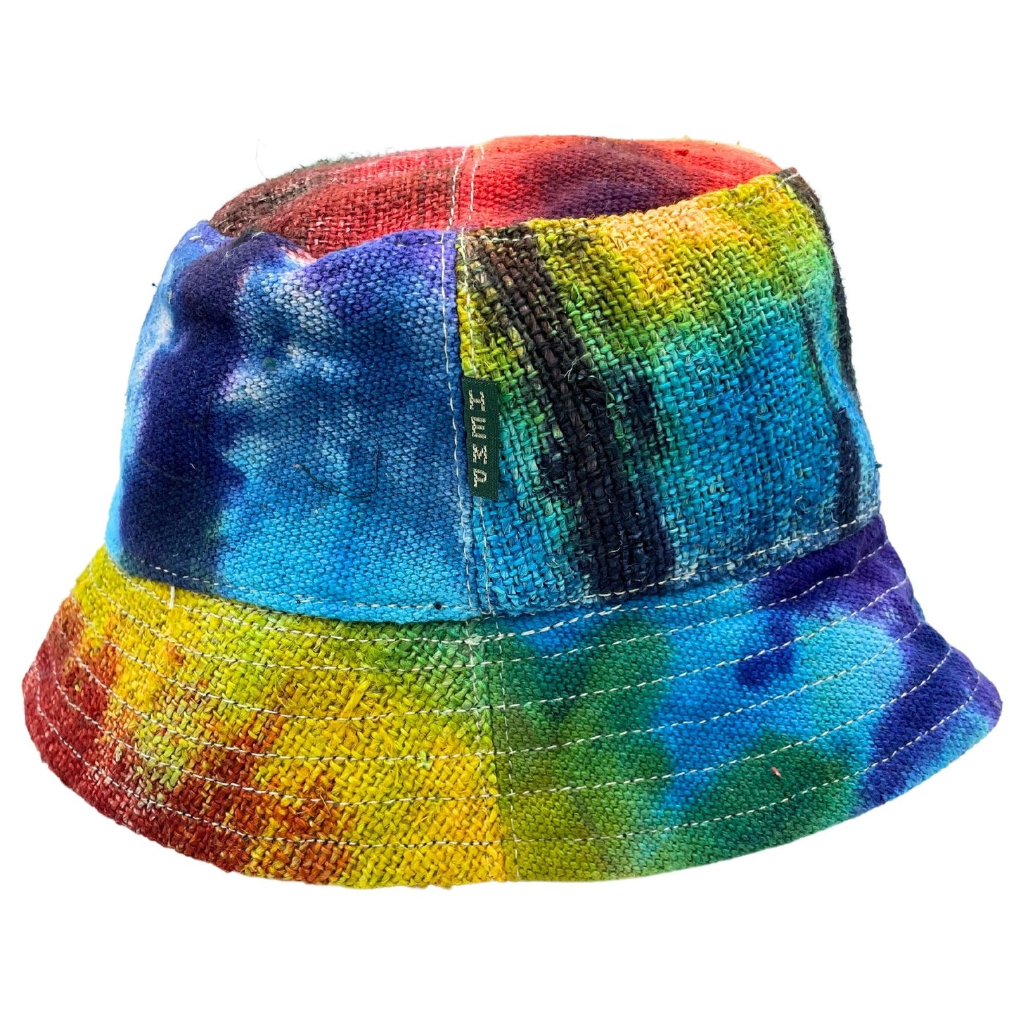 Patched Hemp & Cotton Boho Festival Hat - Tiedye