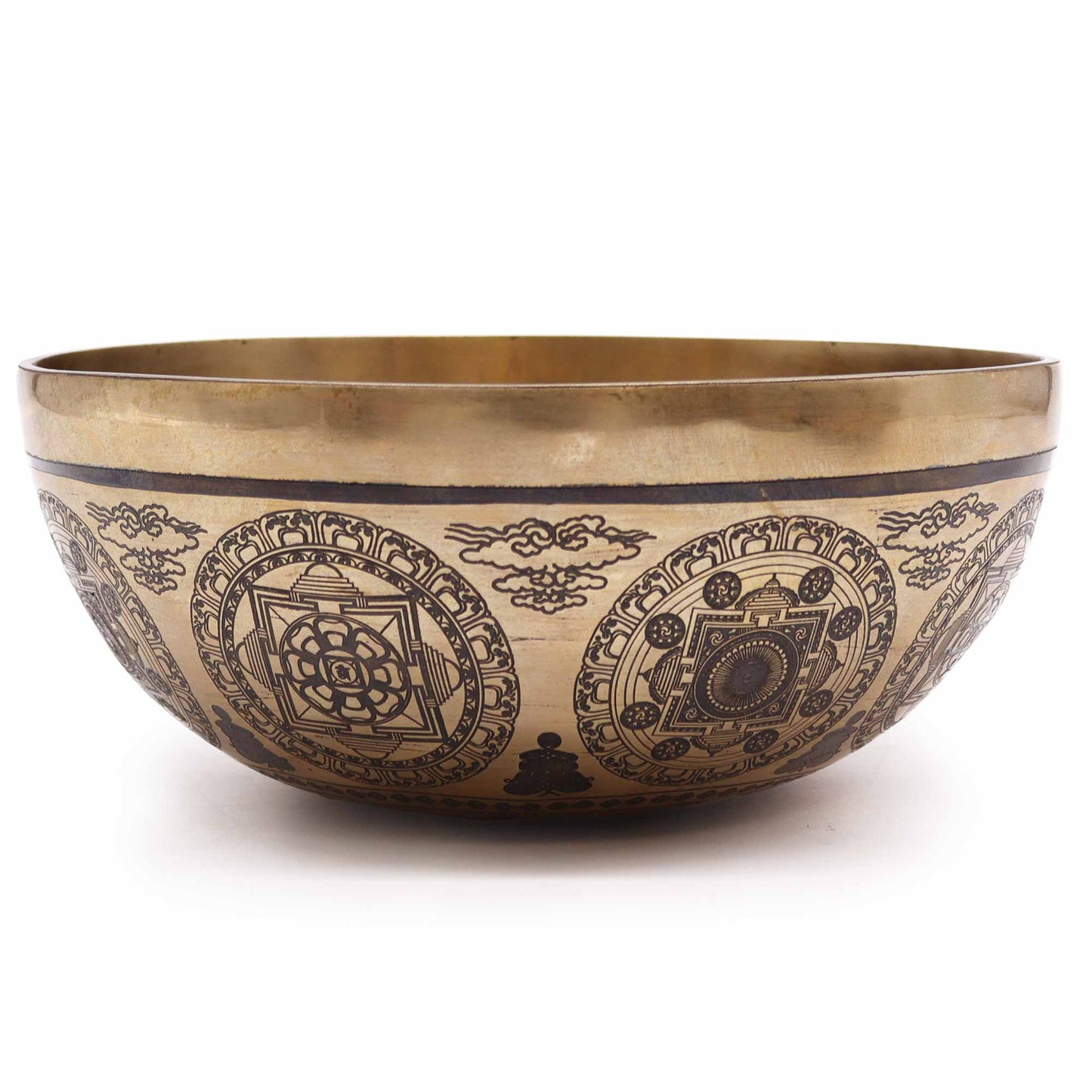 Tibetan Healing Engraved Bowl - 21cm - 7 Chakra & Flower of Life