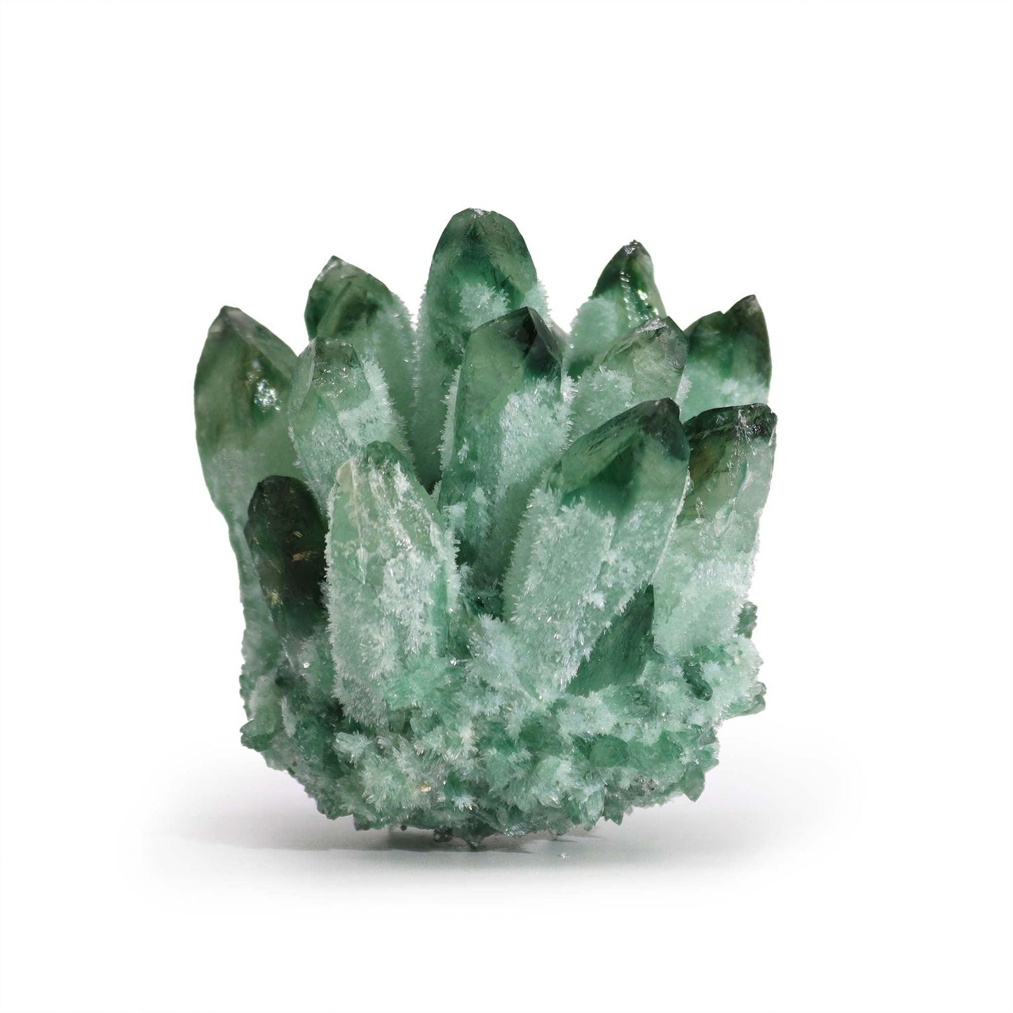 Crafted Quartz Cluster - Green Ghost Quartz