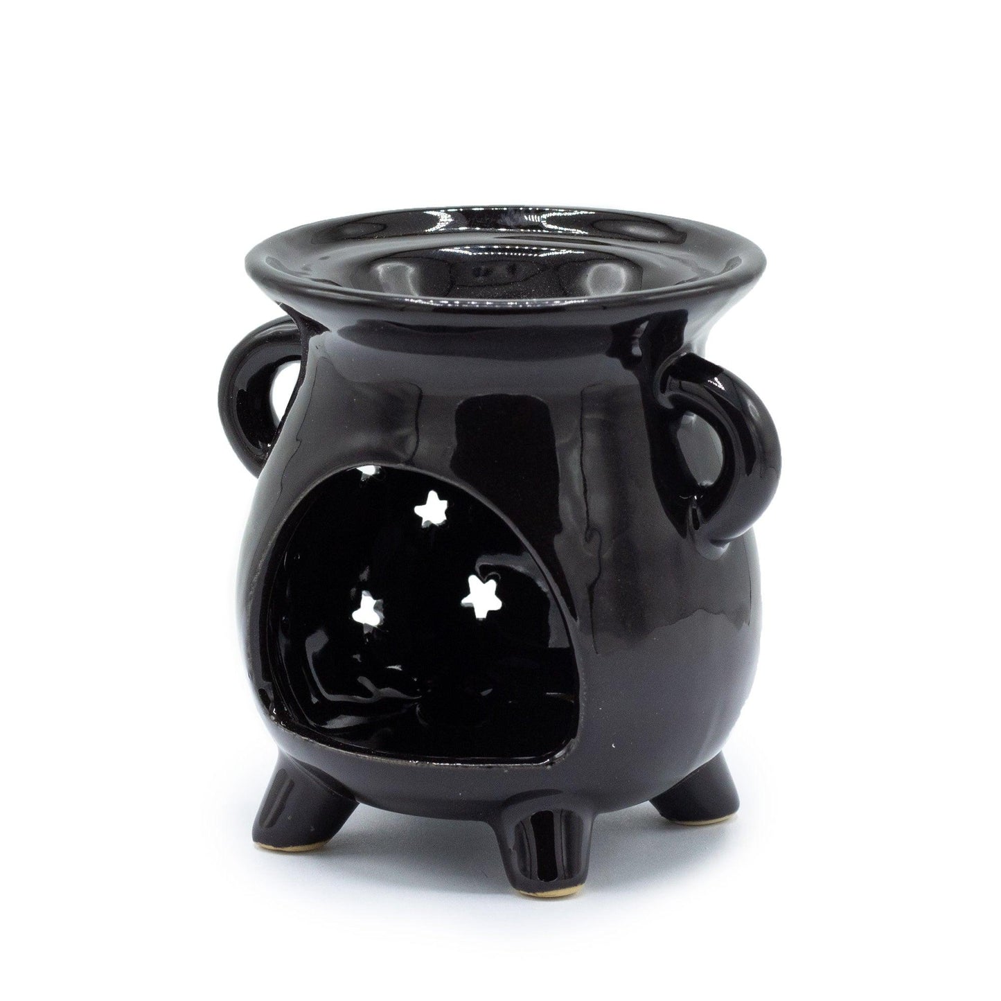 Cauldron Oil Burner - Moon & Stars - Black