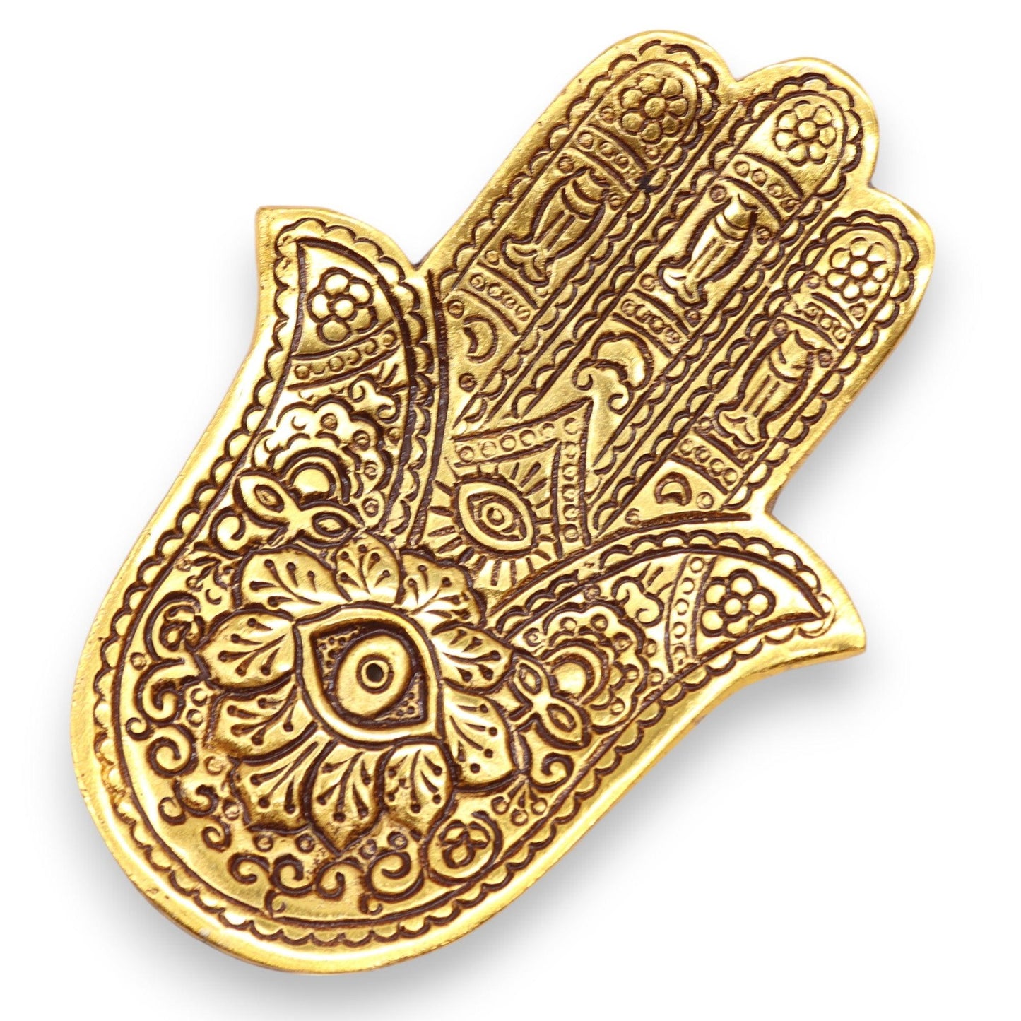 Gold Aluminium  Small Hamsa Incense Holder