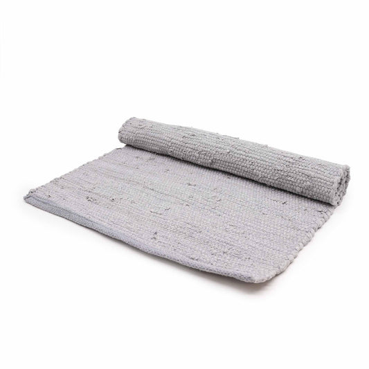 Medium Indian Handloom Cotton Rug - Grey