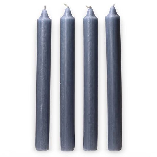 Solid Colour Dinner Candles - Rustic Grey - Pack of 5