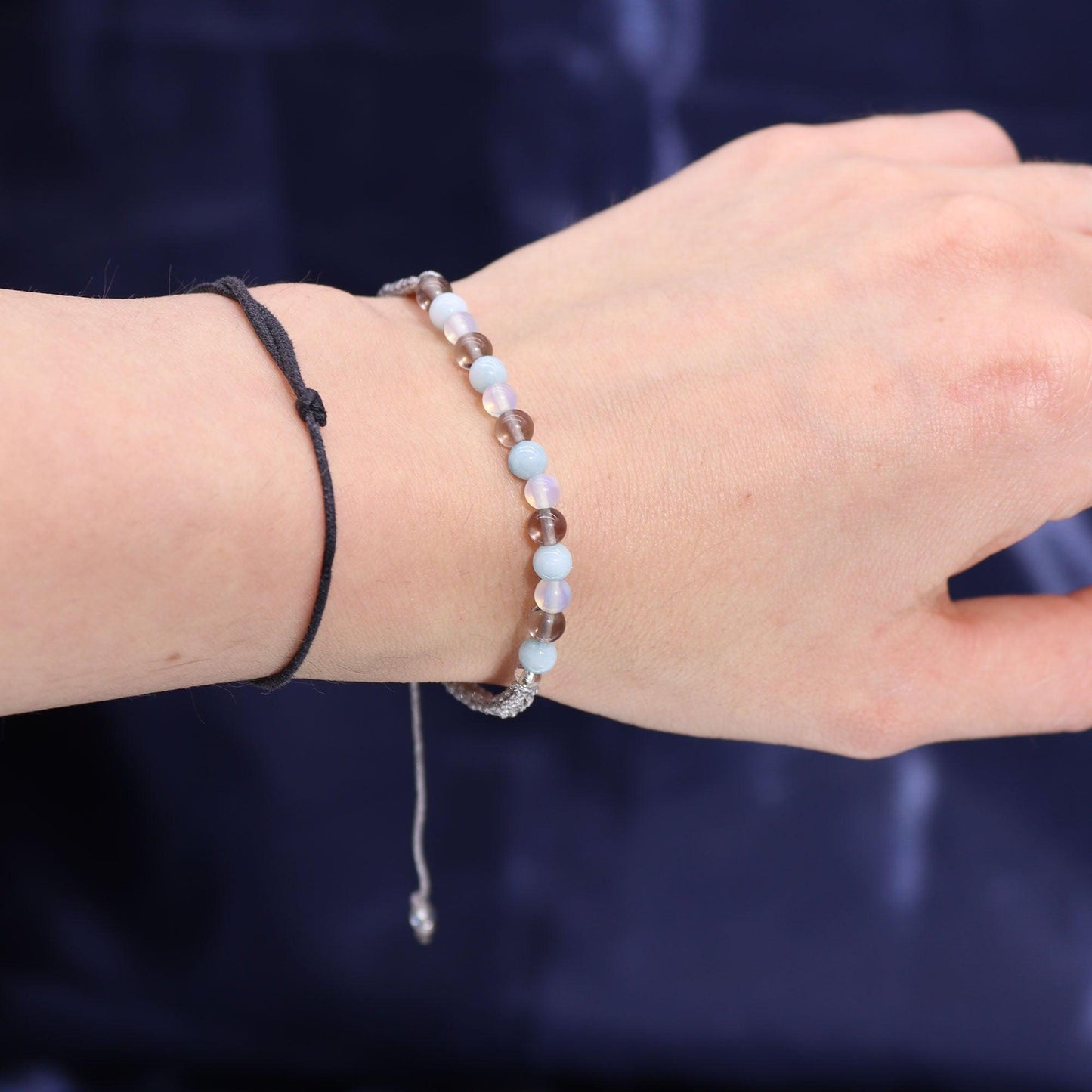 Zodiac Crystal Candle with Gemstone Bracelet - Cancer