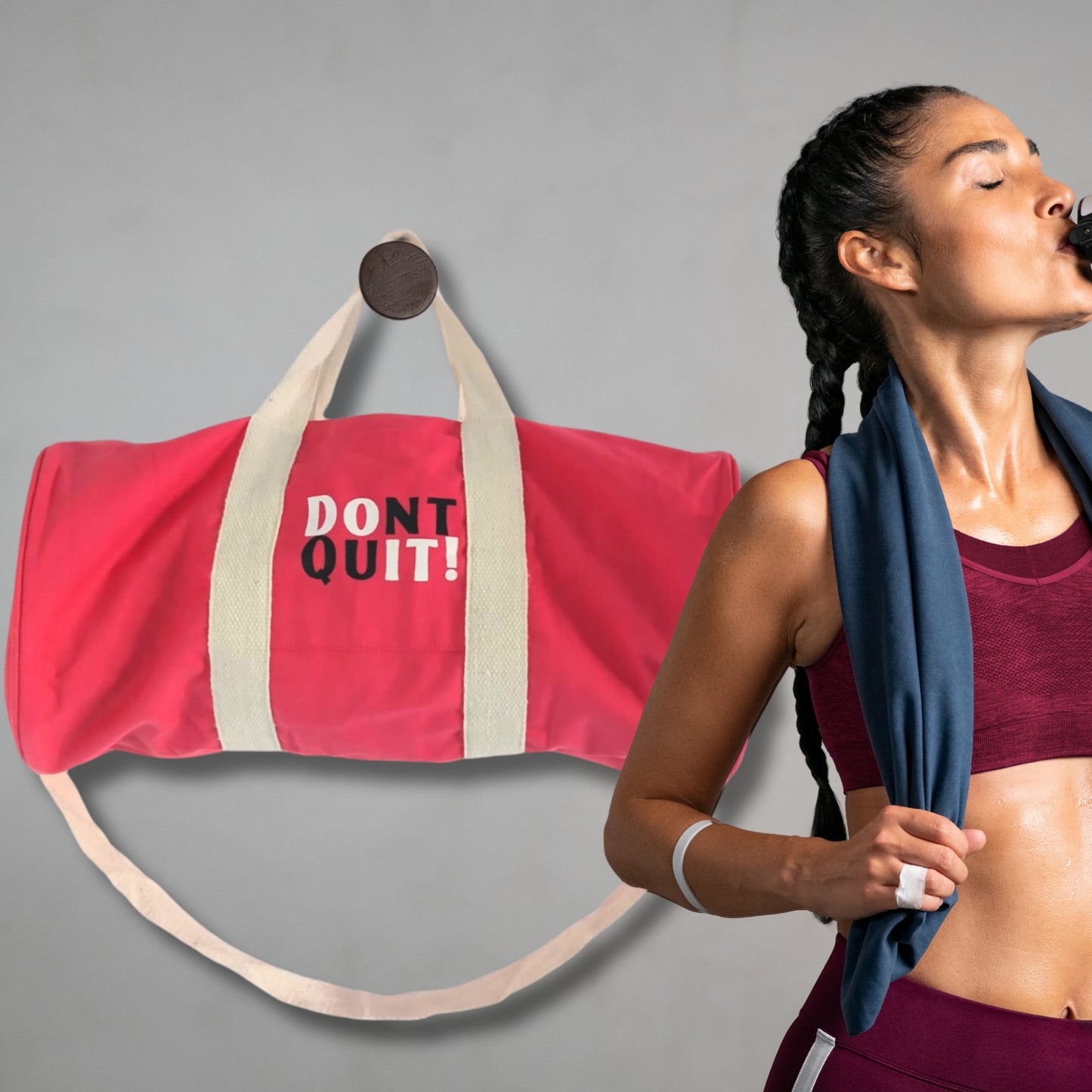 Don't Quit Gym Bag - Cherry Pink