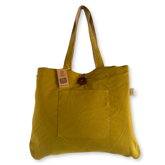 Jute & Cotton Reversible Big Bag - Pistachio