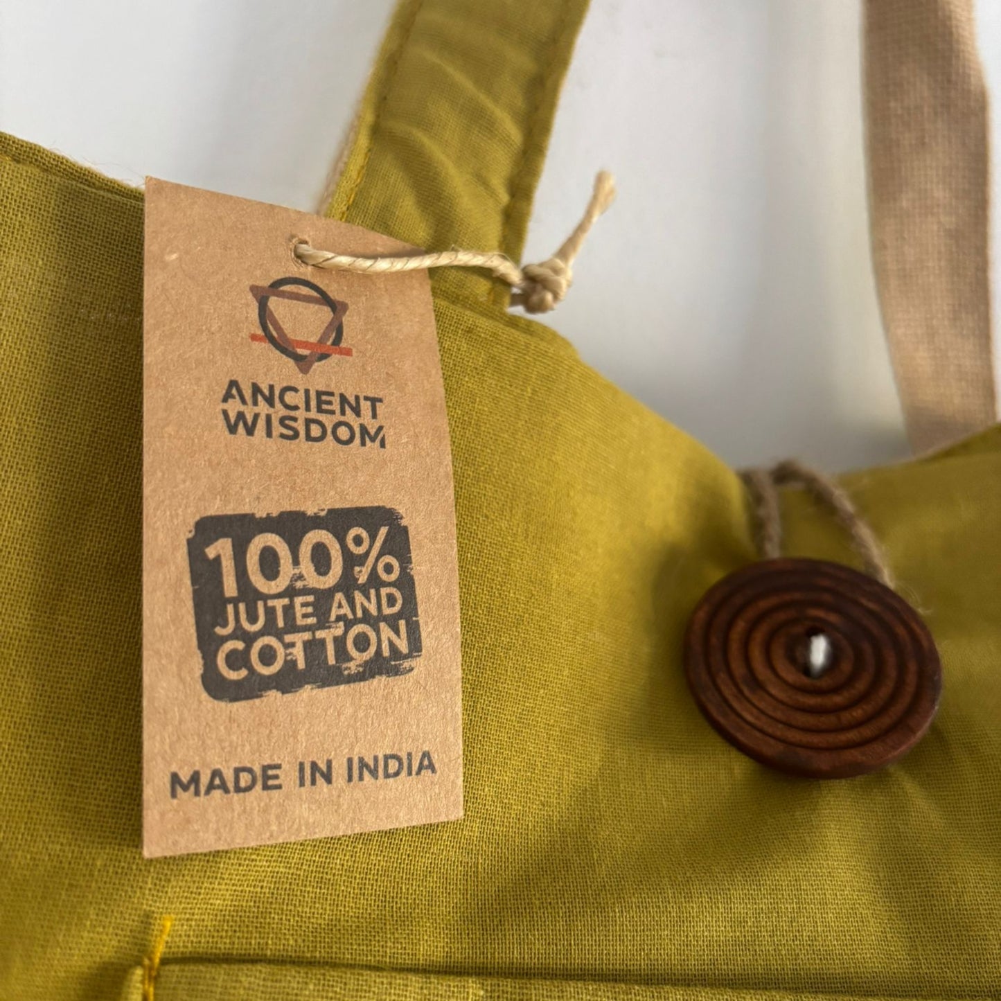 Jute & Cotton Reversible Big Bag - Pistachio