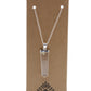 Gemstone Flat Pencil Pendant - Rock Quartz