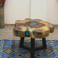 Tamarind and Resin Coffee Table - Aqua