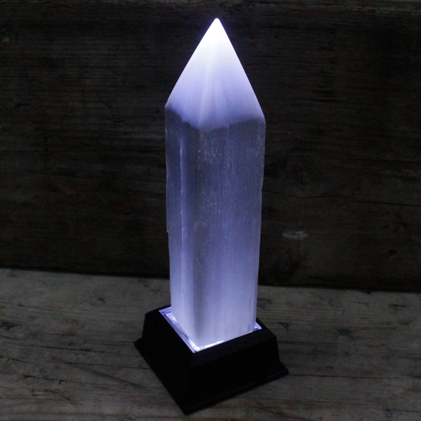 Selenite Pencil Point Tower - 20 cm