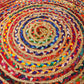 Round Jute and Recycled Cotton Rug - 90 cm