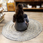 Round Jute and Recycle Denim Rug- 90 cm