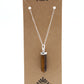 Gemstone Flat Pencil Pendant - Tiger Eye