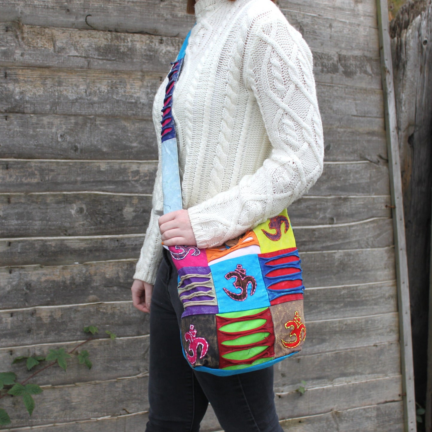 Ethnic Sling Bag - Sand / Peace