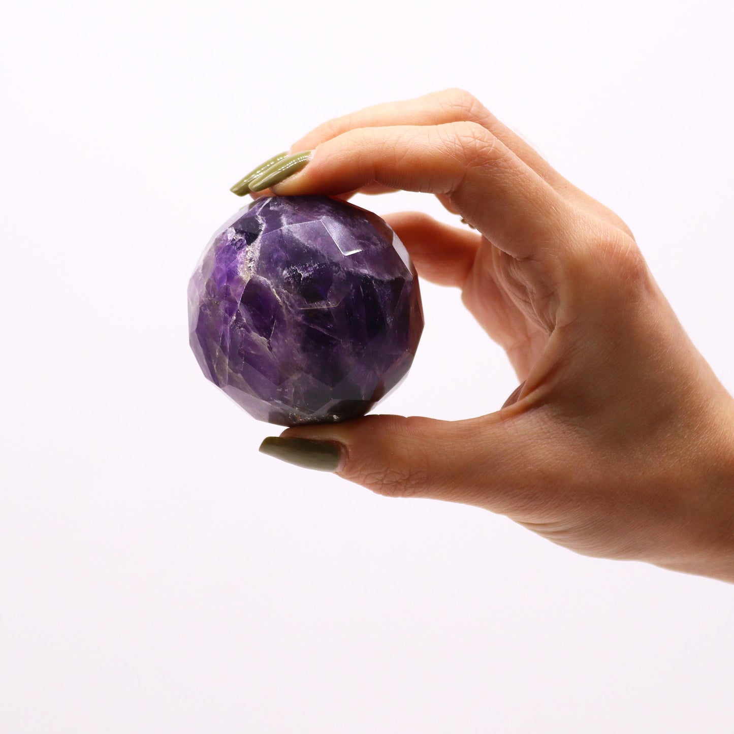 Gemstone Faceted Healing Ball & Stand - Amethyst