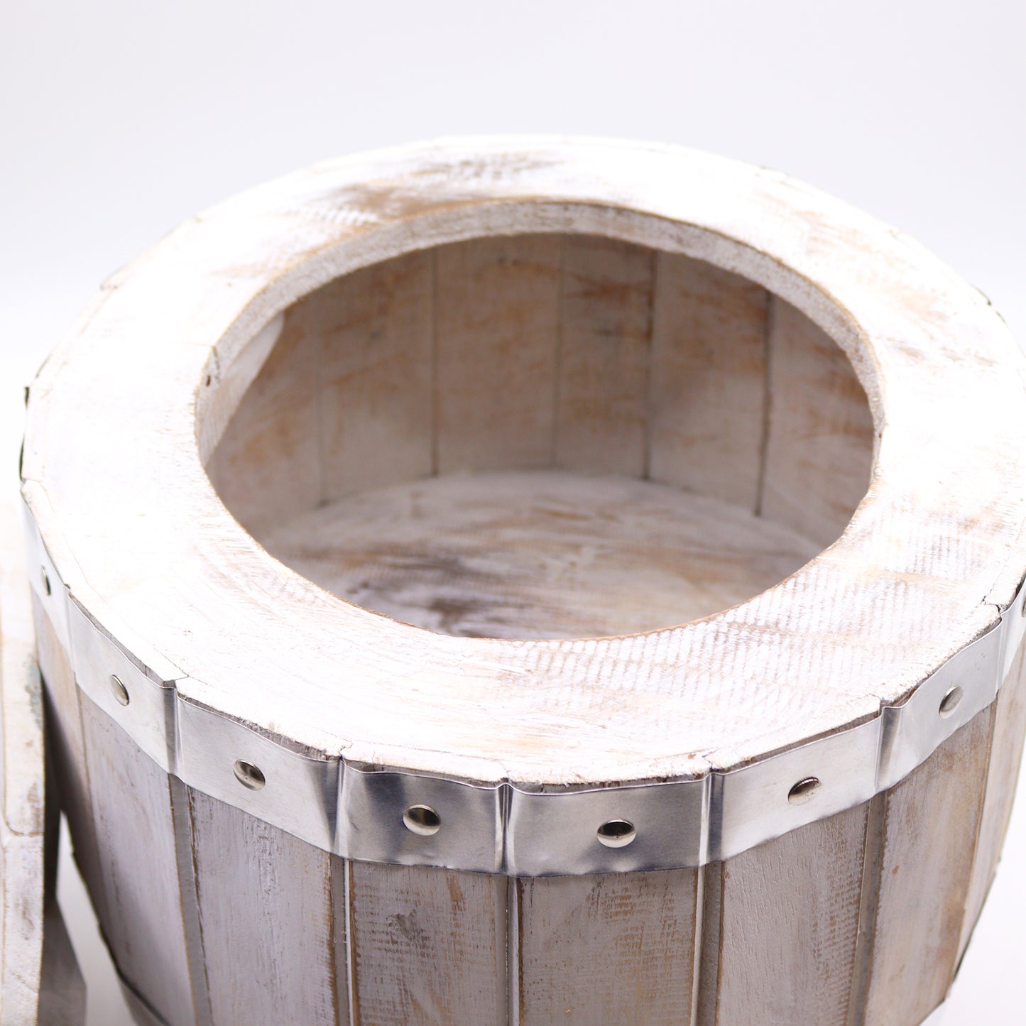 Beer Barrel Table - Whitewash